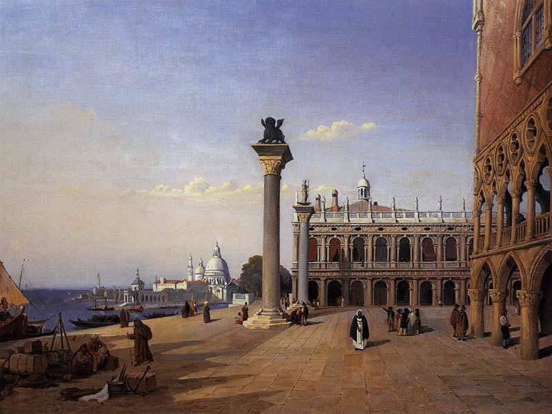 Jean Baptiste Camille  Corot Venise, La Piazetta oil painting picture